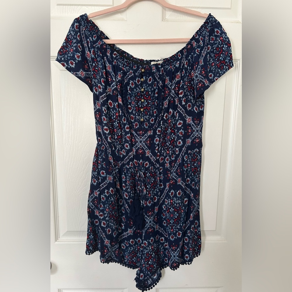 Off The Shoulder Waist Tie With Tassles/Gold Hardware